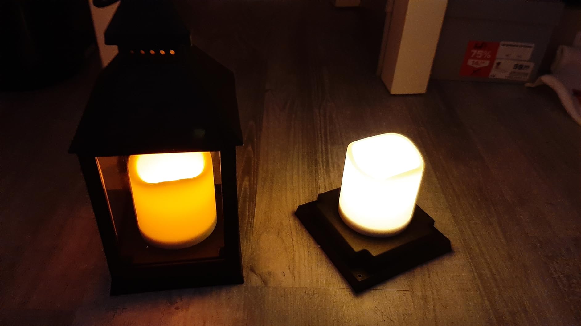 Lunartec Licht-Dekoration Sturmlaterne LED Timer 2er-Pack schwarz