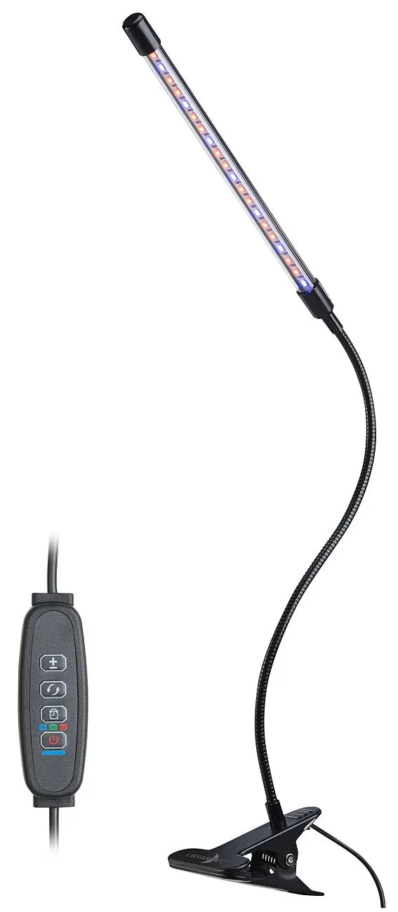 Lunartec Leuchtmittel LED-Pflanzenlampe rot-blau USB dimmbar Clip