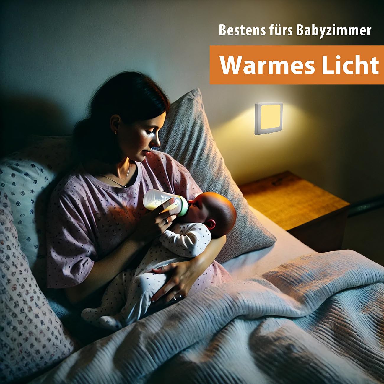 Lunartec Innenbeleuchtung Nachtlicht Sensor 2er-Set warmweiß dimmbar