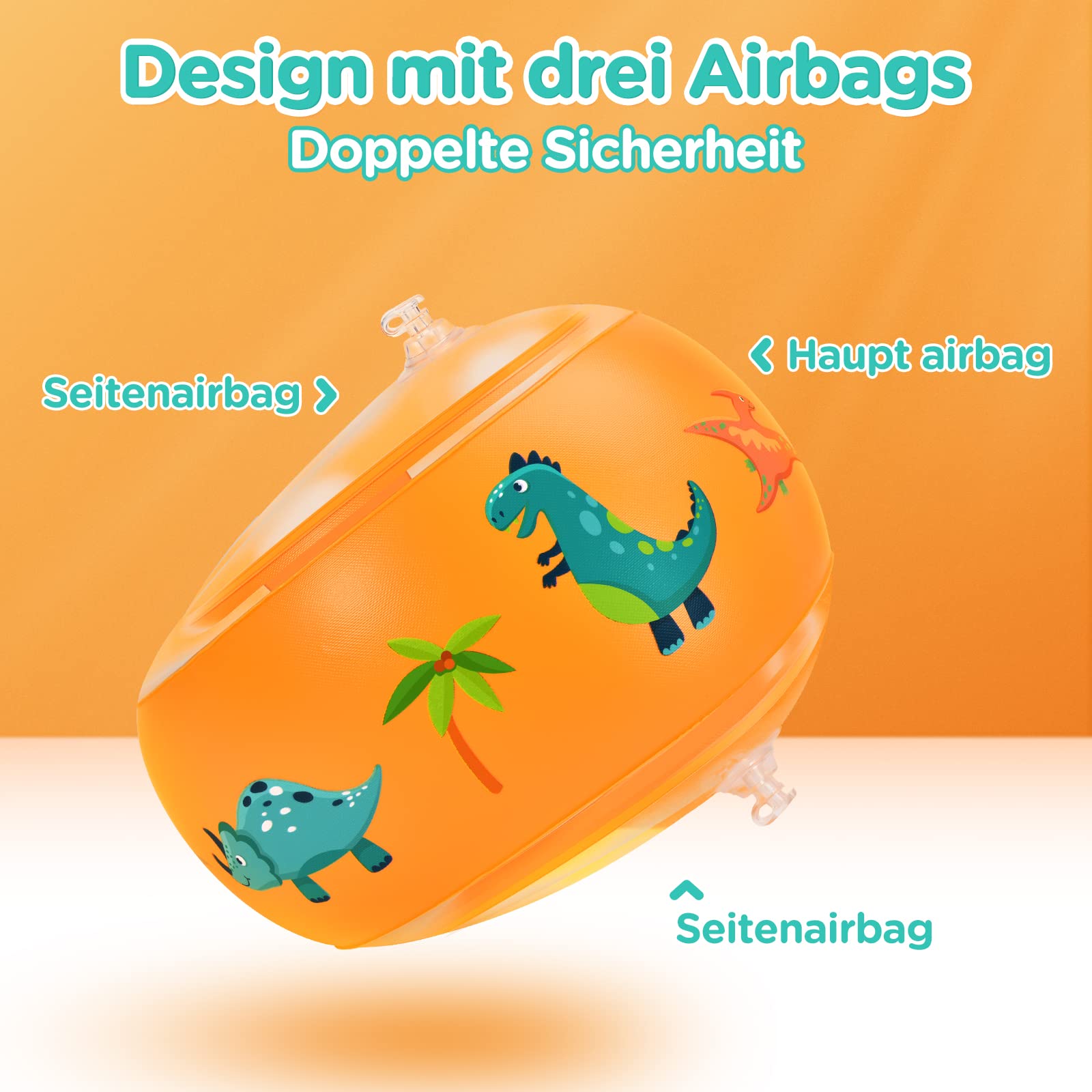 WEARXI Schwimmhilfen Schwimmflügel Orange 1-6 Jahre 5-25 kg