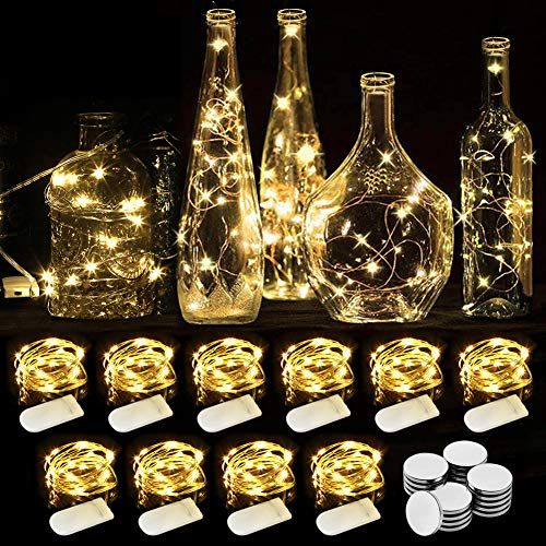 WEARXI Lichterkette Batterie 10x 2M 20 LED warmweiß innen