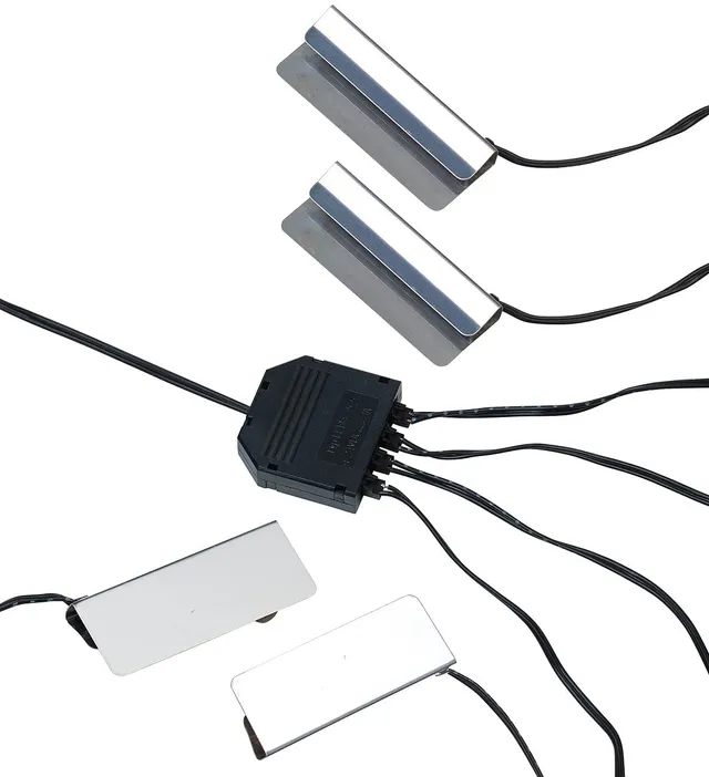 Lunartec Glasbodenbeleuchtung 4 Clips 12 LEDs warmweiß