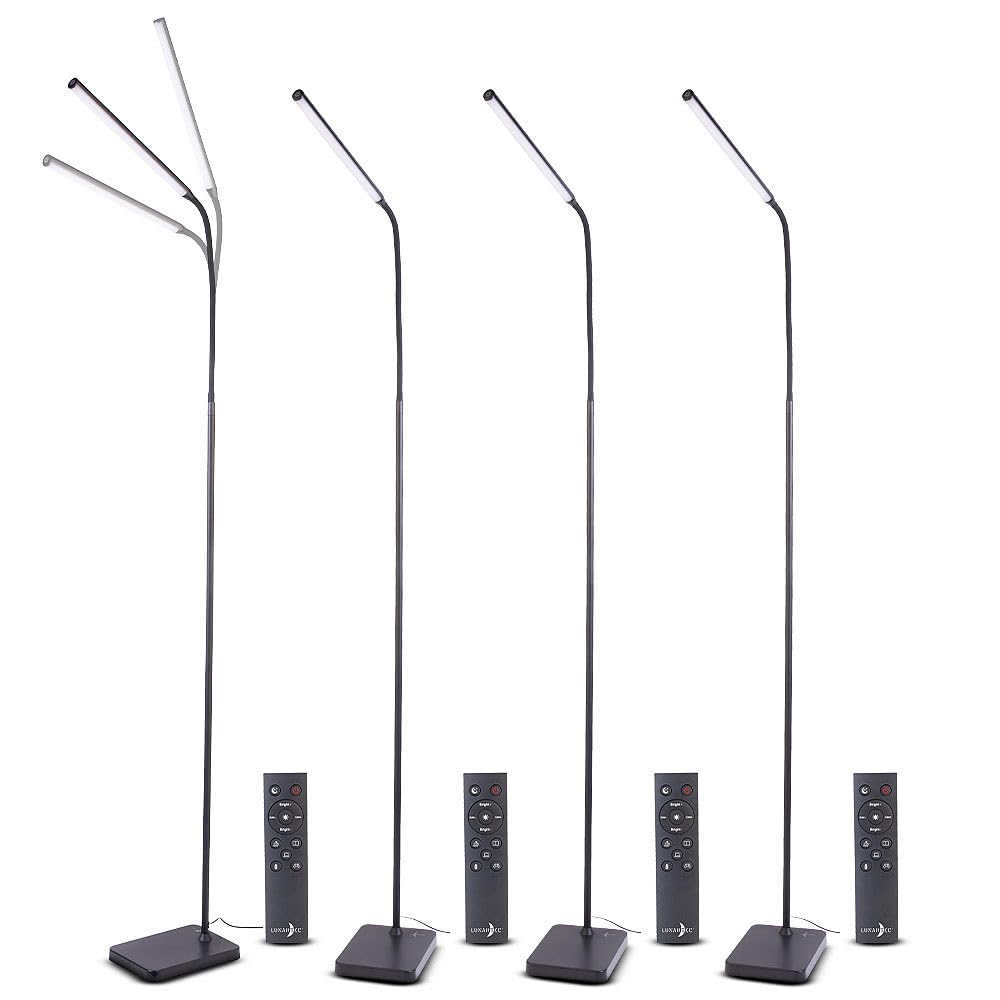 Lunartec Innenbeleuchtung CCT-LED-Stehleuchte Schwanenhals 4er-Set