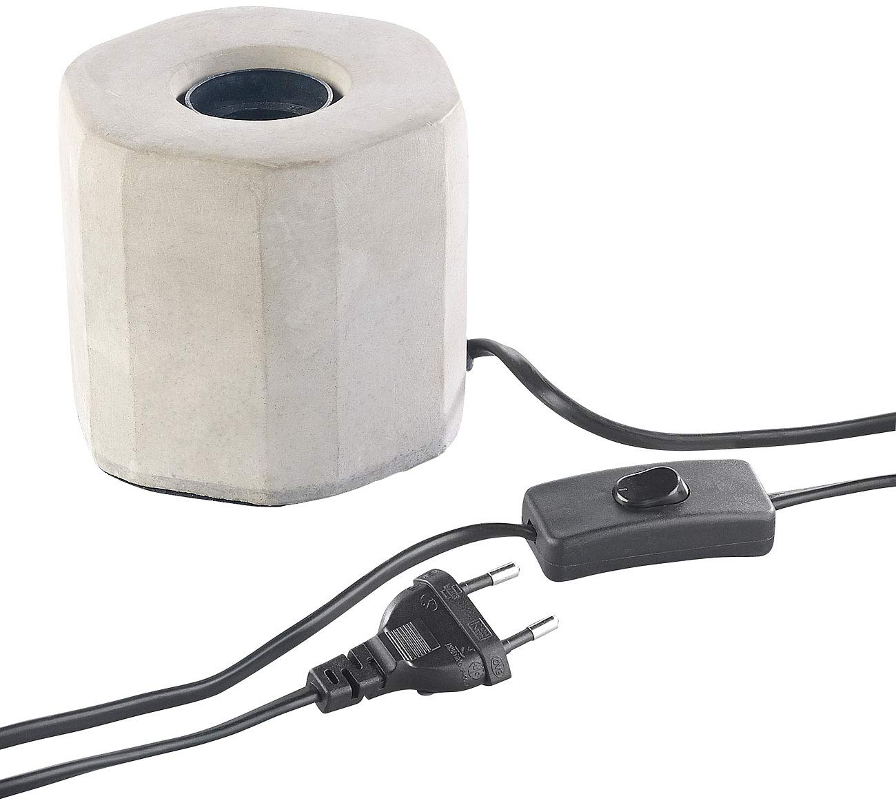 Lunartec Innenbeleuchtung Tischleuchte 4er-Set Beton E27 ohne Leuchtmittel