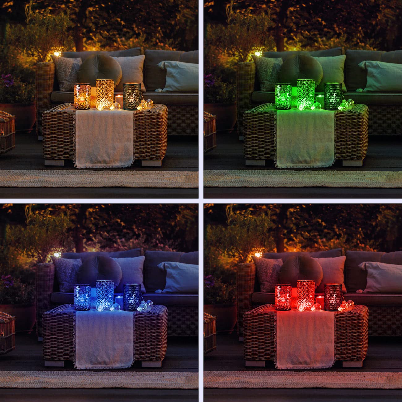 Lunartec Licht-Dekoration LEDK-4 LED-Kerzen 8er-Set RGBWW Akku