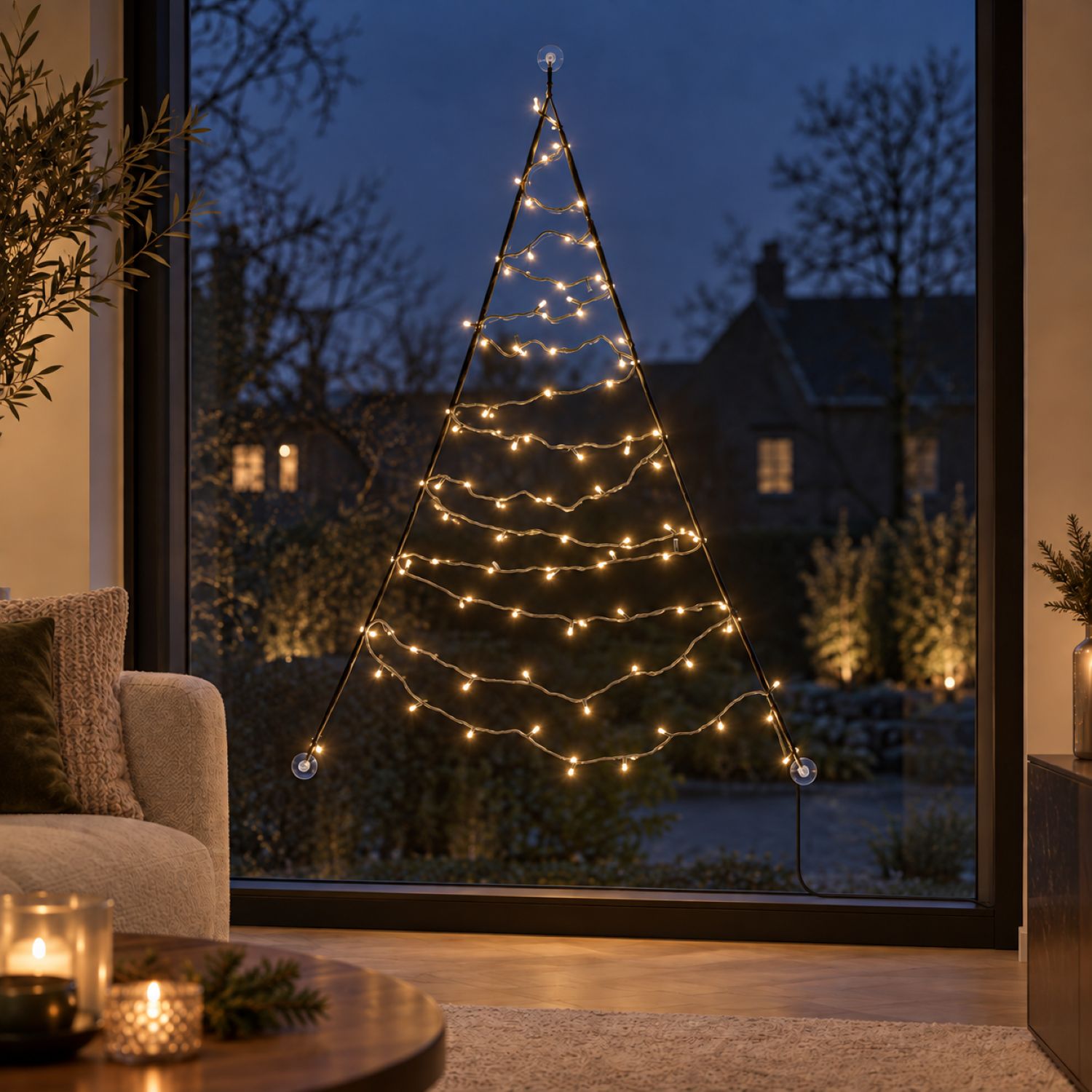 Fairybell Premium Fenster-Weihnachtsbaum 1,25m 64 LED Switch