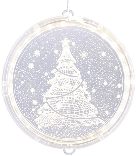 Lunartec Licht-Dekoration LED Fensterbild Tannenbaum 16 cm