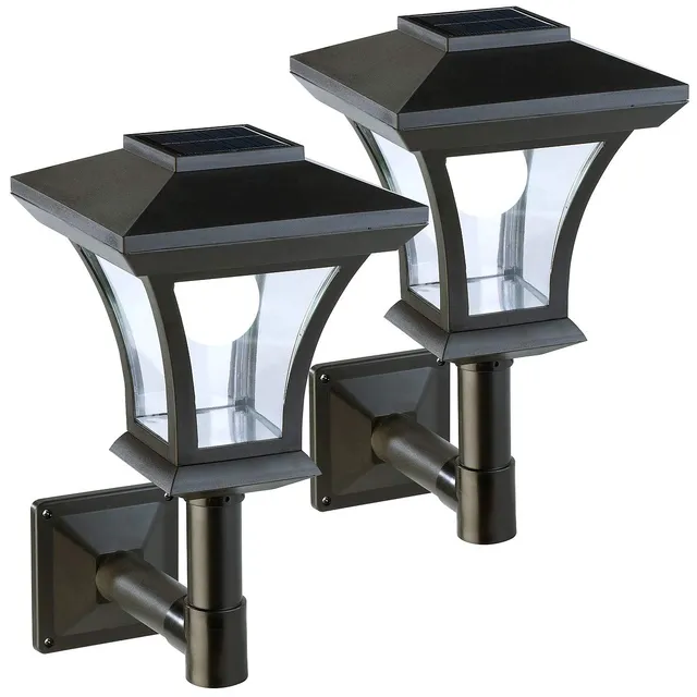 Lunartec WL-345 2er Solar-Wandleuchten 45 Lumen