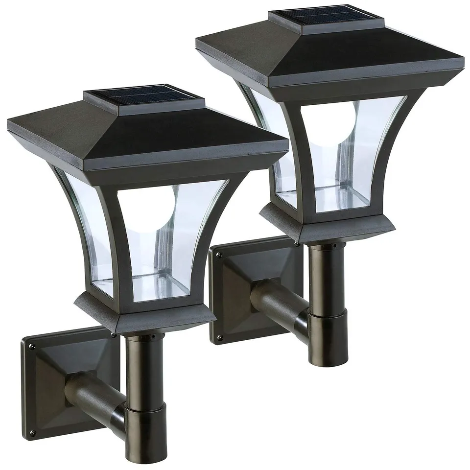Lunartec WL-345 2er Solar-Wandleuchten 45 Lumen