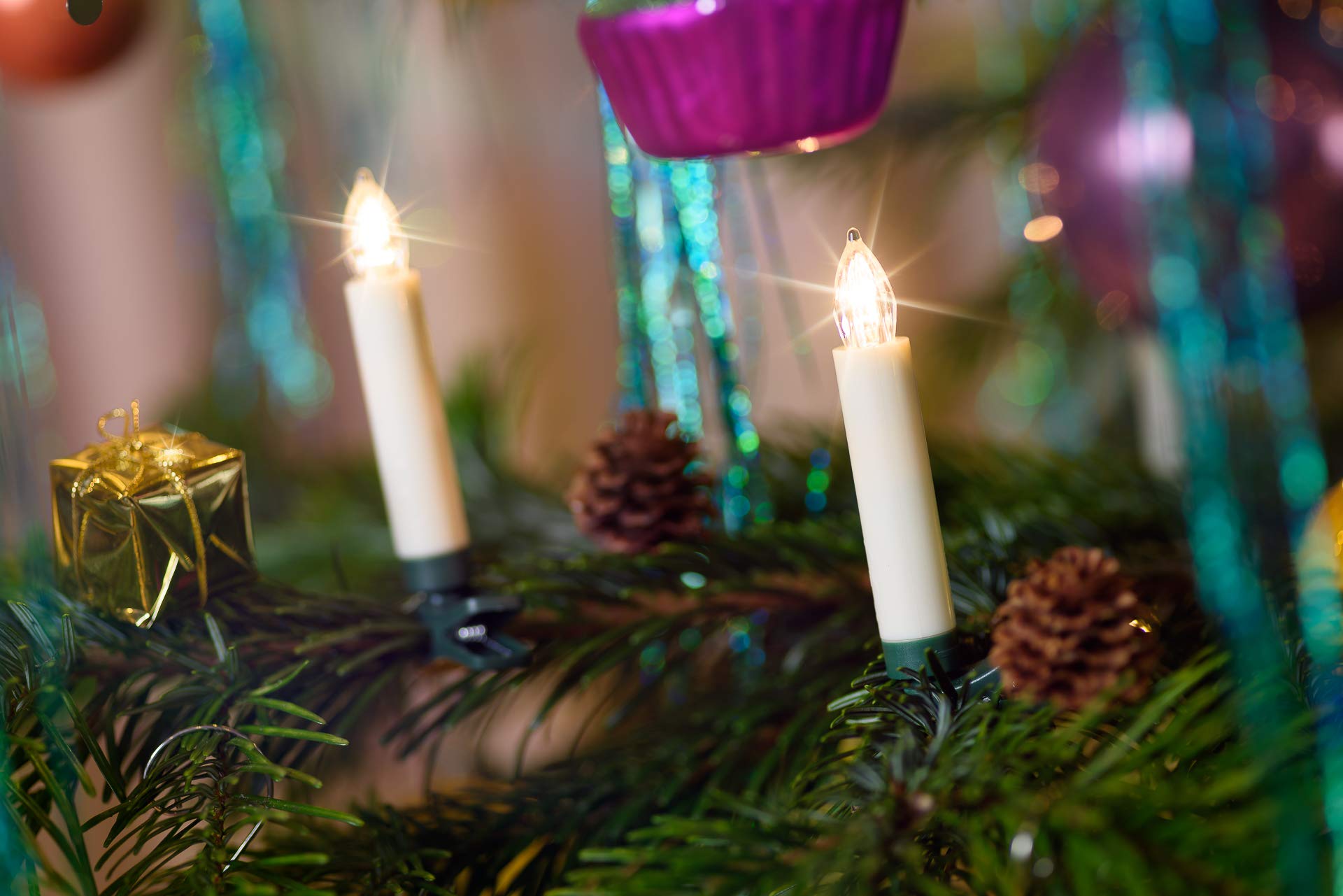 Bonetti Wireless Christmas Candles LED Baumkerzen 40er Set Farbwechsel