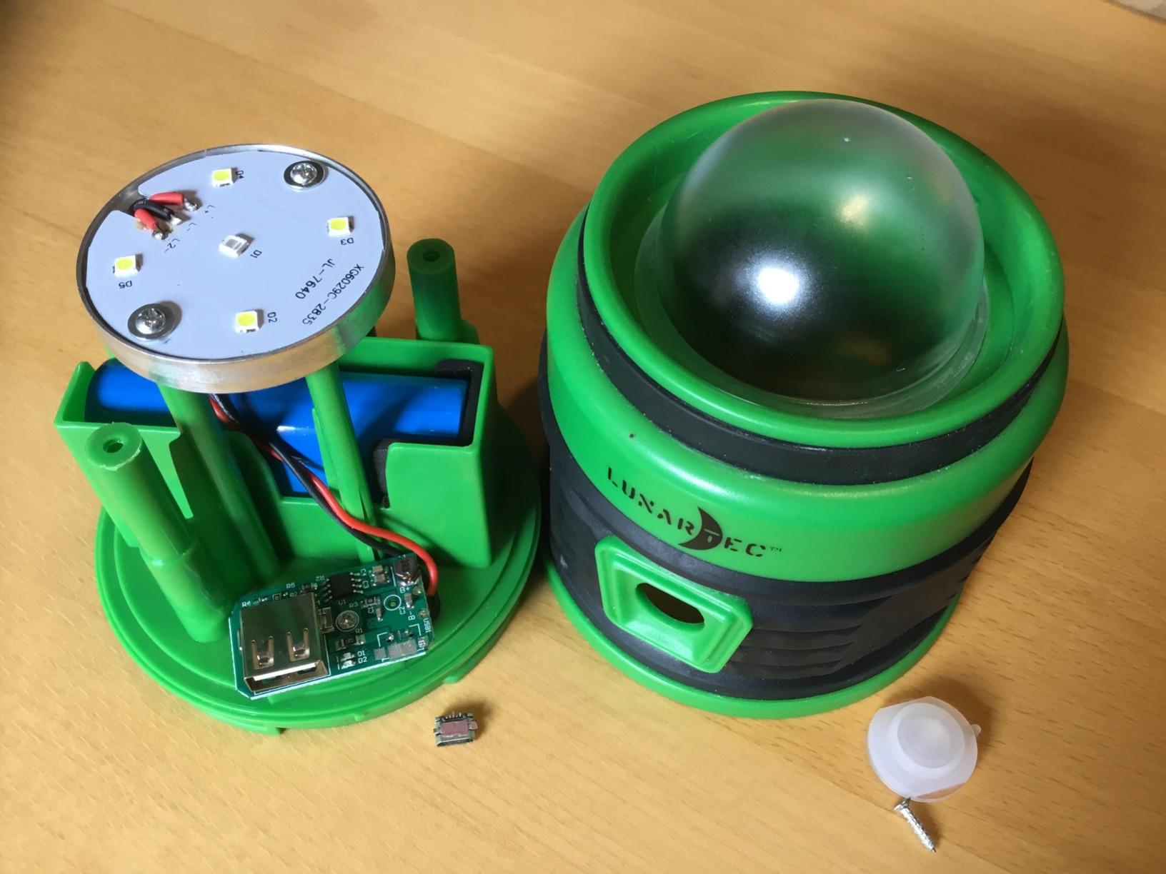 Lunartec 3in1 LED-Campinglaterne Akku Powerbank 300 lm