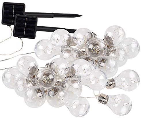 Lunartec Solar-Lichterkette Glühbirnen 2er-Set 8,5 m warmweiß