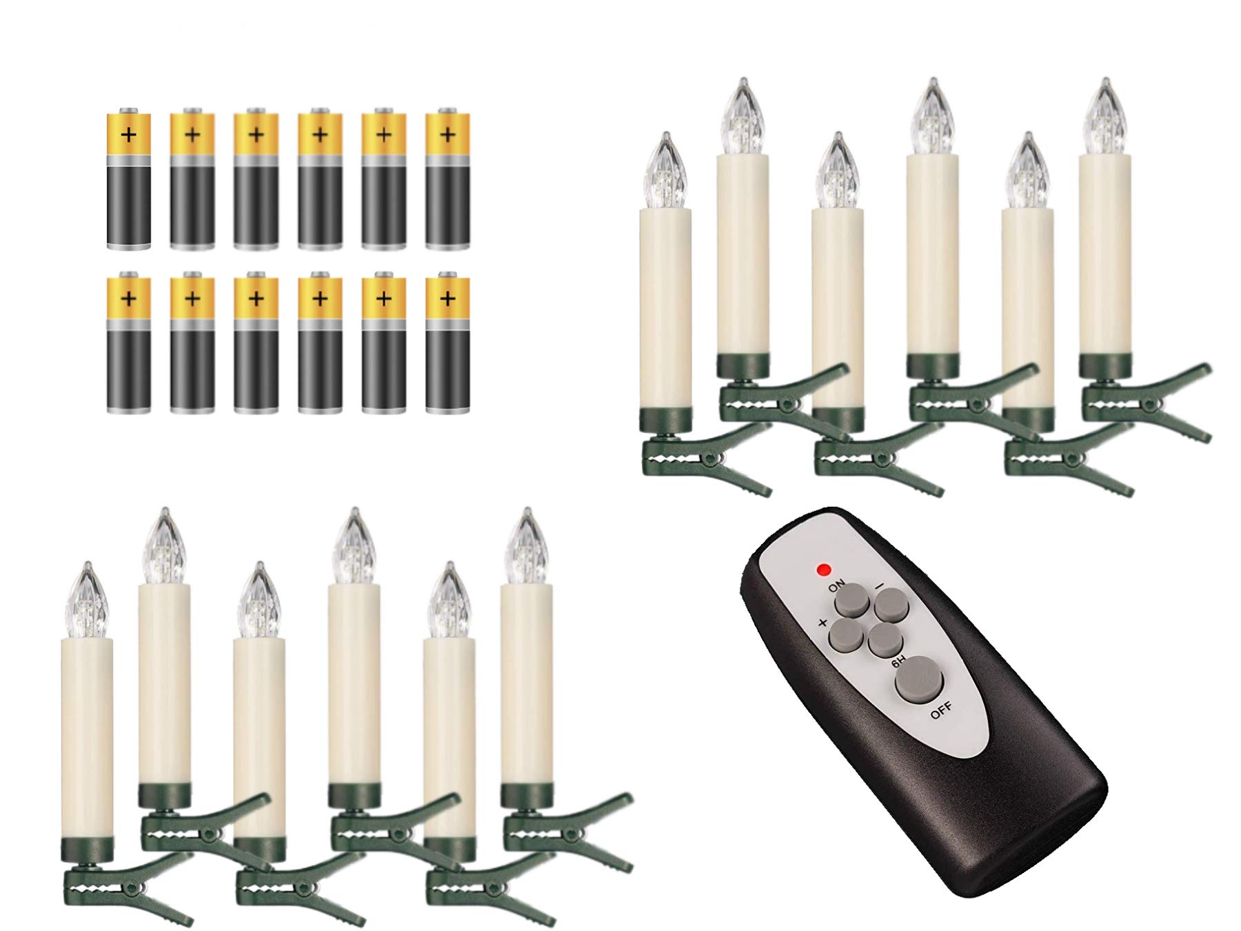 Bonetti Wireless Christmas Candles 12er-Set elfenbein