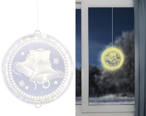 Lunartec Licht-Dekoration LED Fensterbild Glocke 16 cm