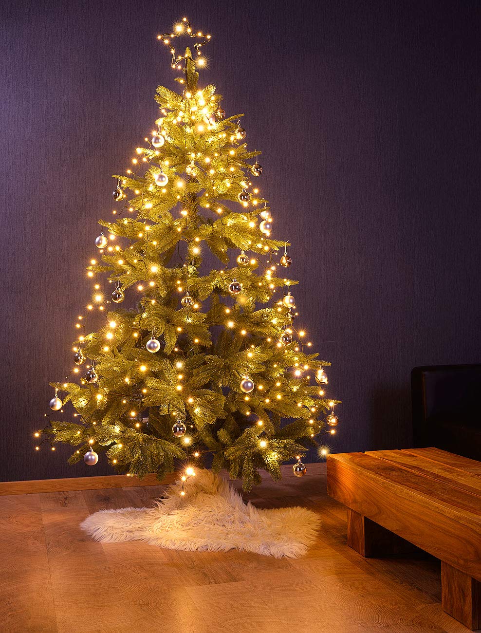 Lunartec Licht-Dekoration Weihnachtsbaum-Überwurf 320 LEDs App