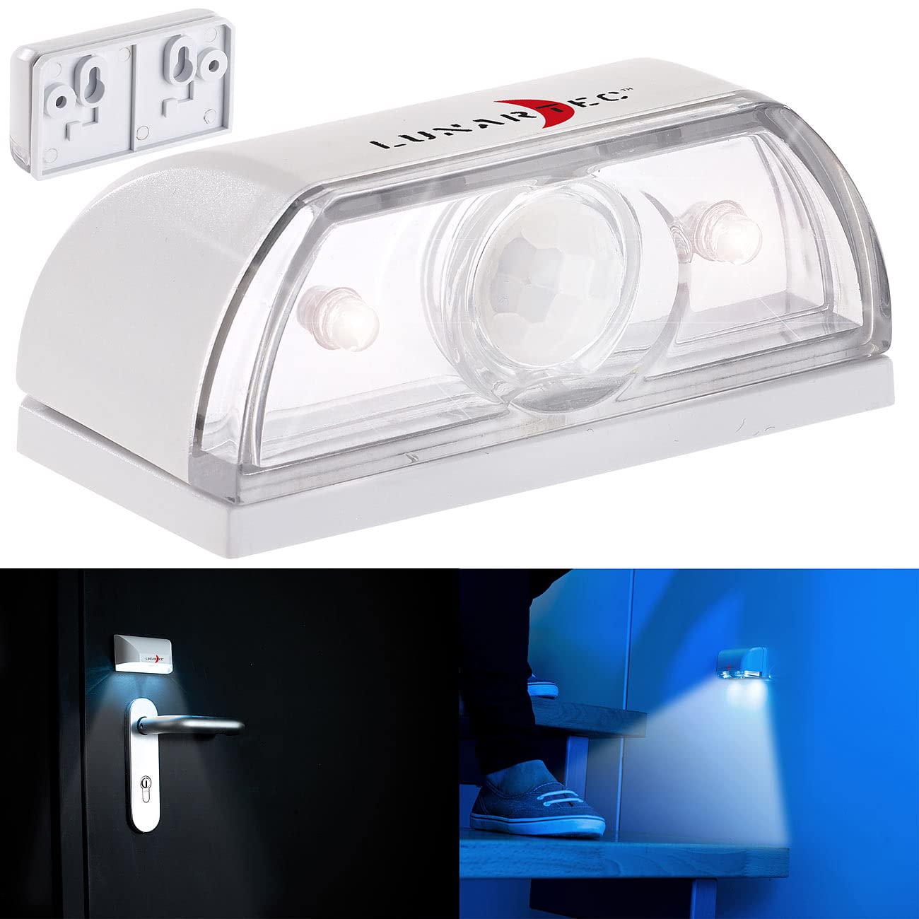 Lunartec Innenbeleuchtung Mini LED Treppenlicht Batterie