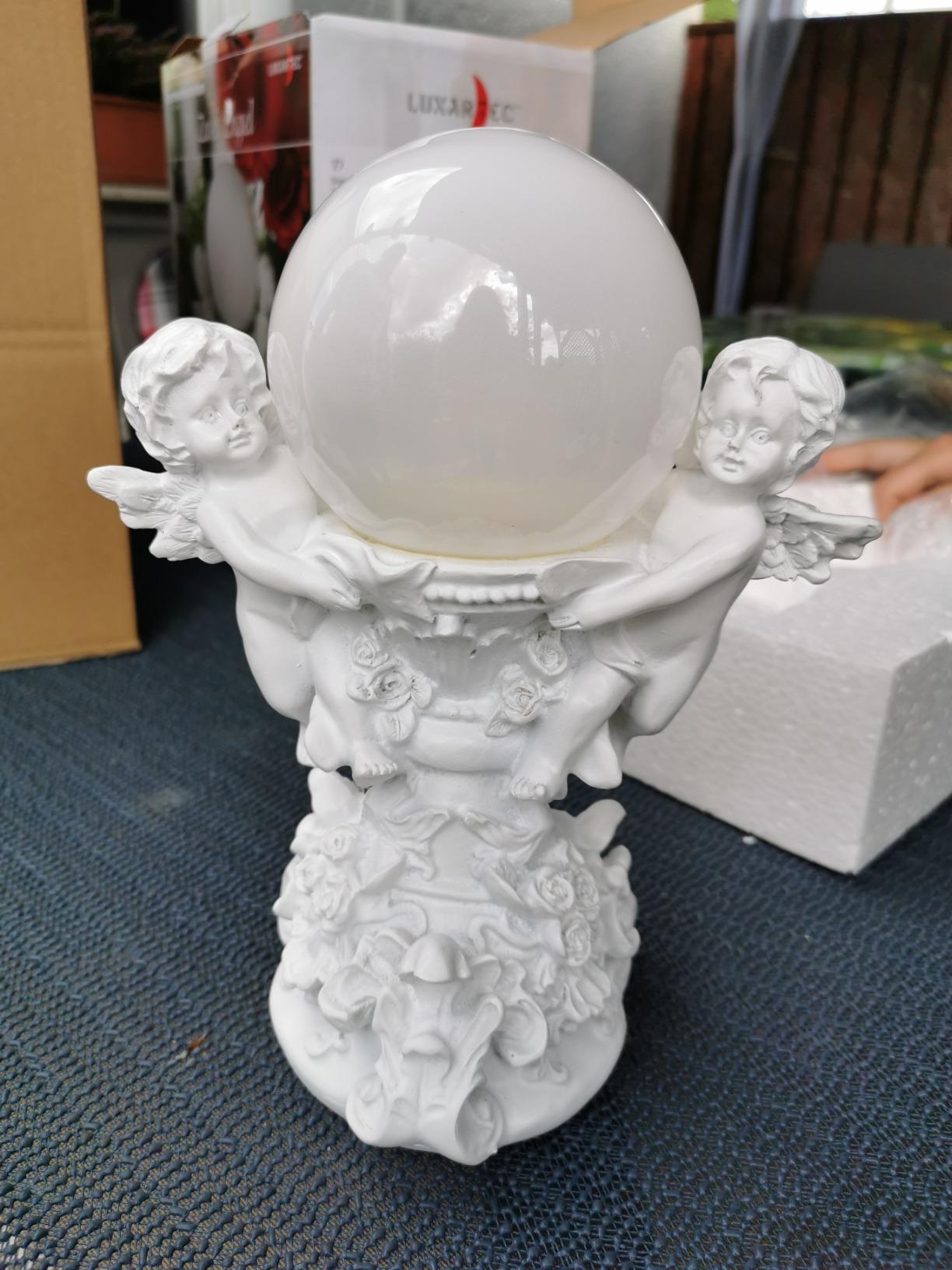 Lunartec Licht-Dekoration Engel mit Solar-LED-Kugel 24cm