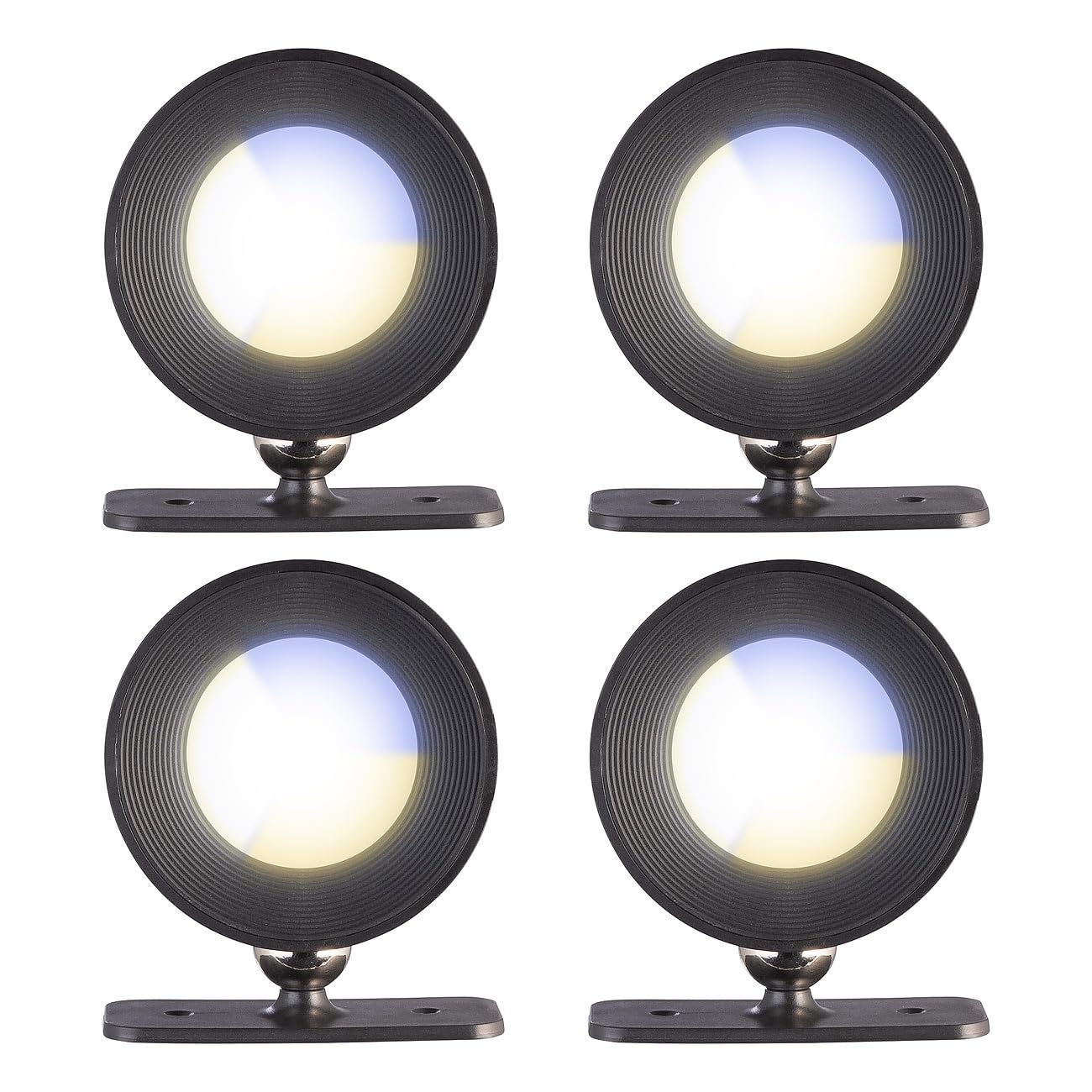 Lunartec Innenbeleuchtung LED-Wandlampe 4er-Set schwarz dimmbar
