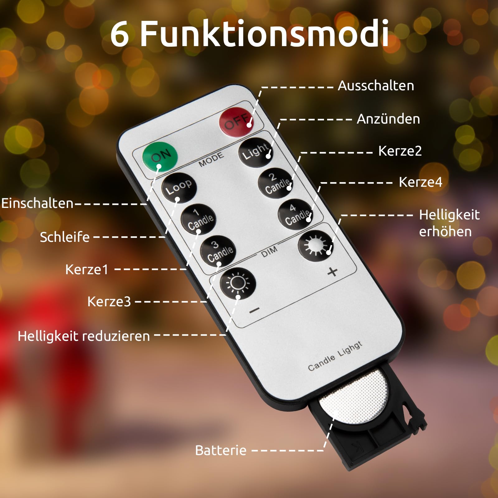 Koopower Candle Lights Lichterkette 10M 30 Kerzen mit Timer