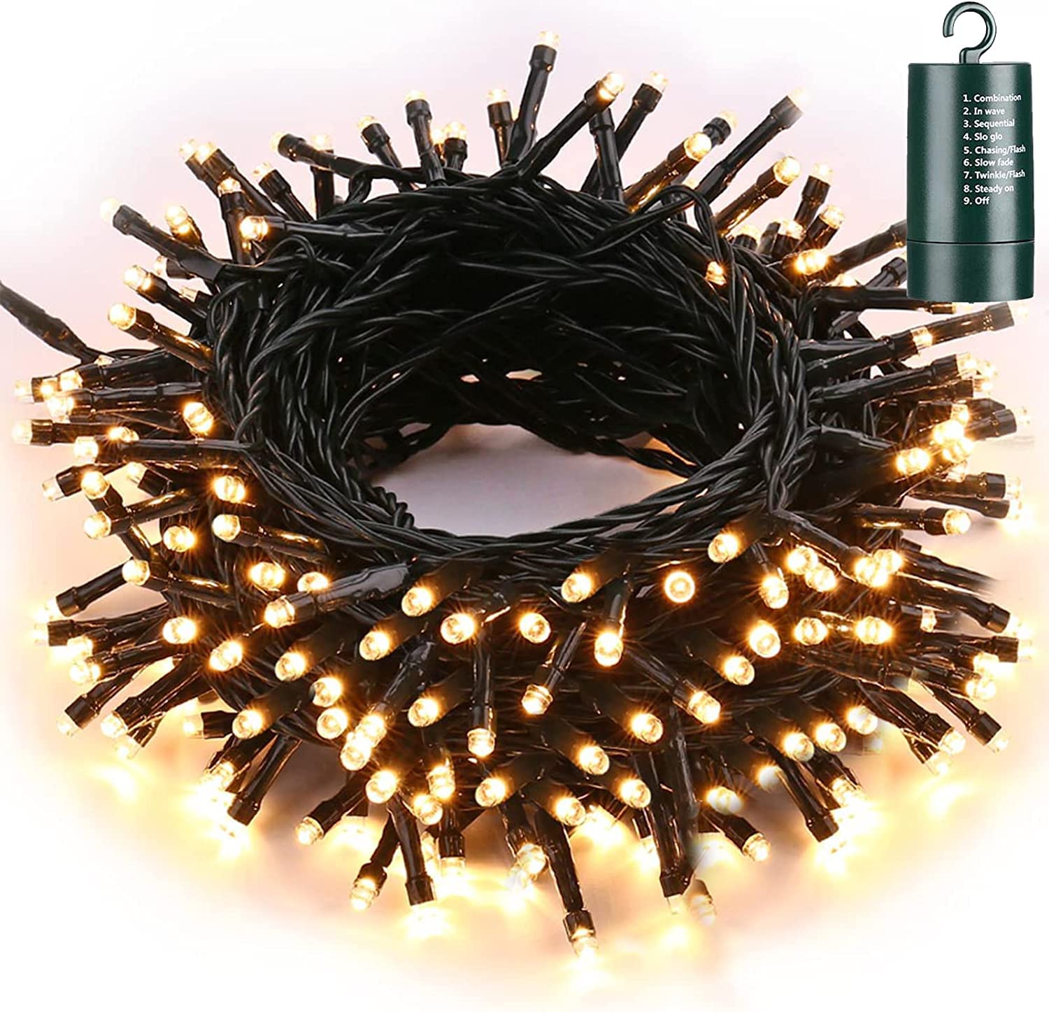 Qedertek Lighting Lichterkette 20m 200 LED warmweiß Batterie