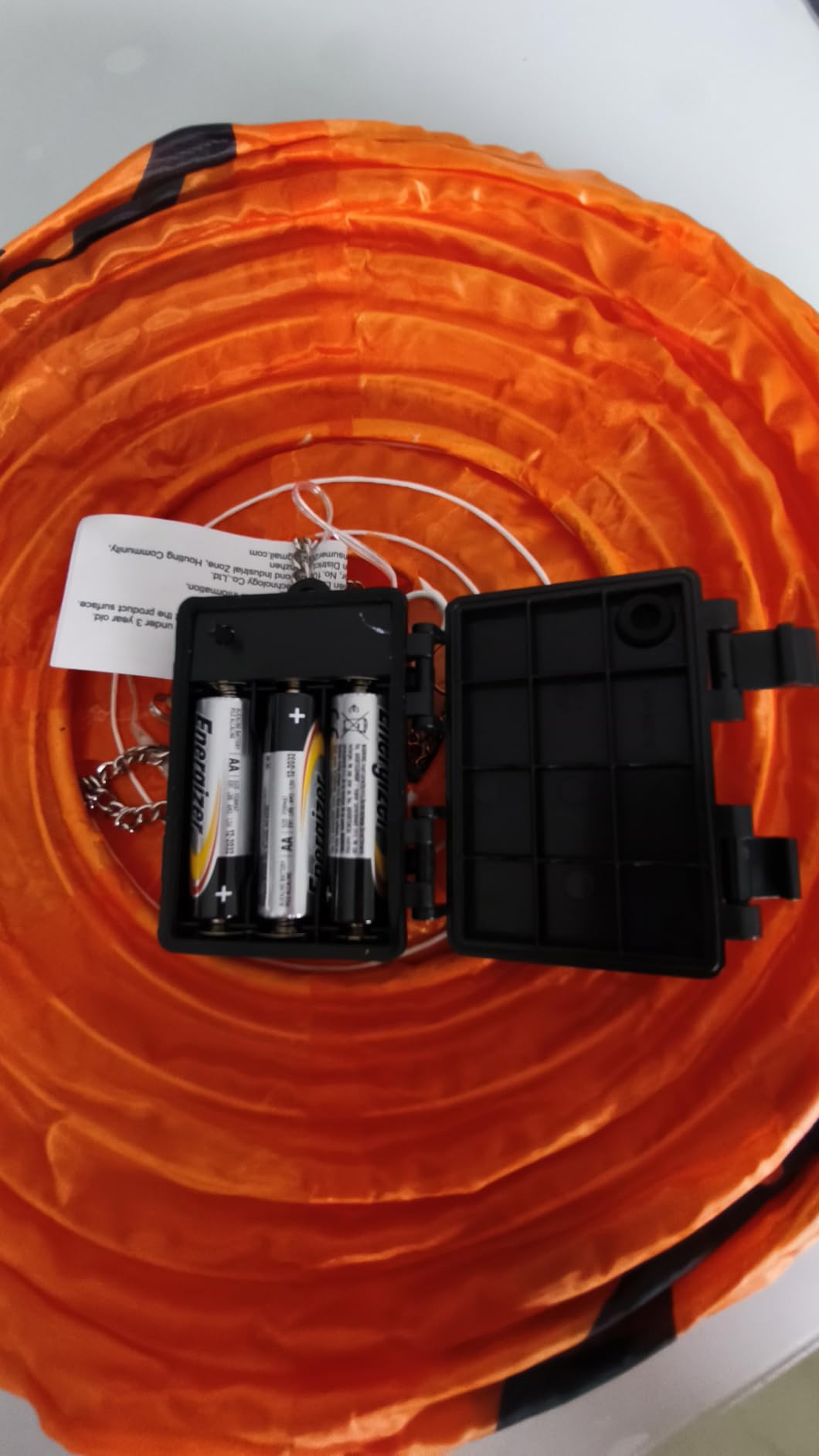 Qedertek Lighting Halloween Laterne Lila 40 LED Batterie Timer