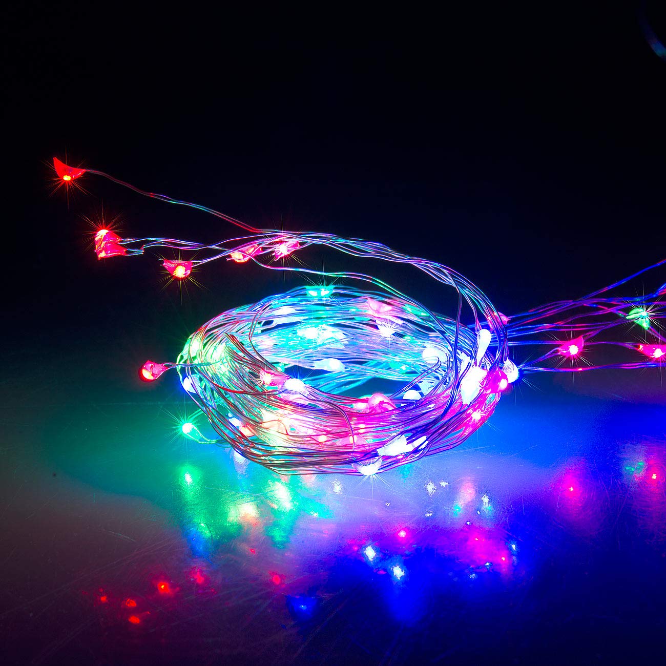 Lunartec Licht-Dekoration RGB-Lichtervorhang bunt 3x3m 2er-Set