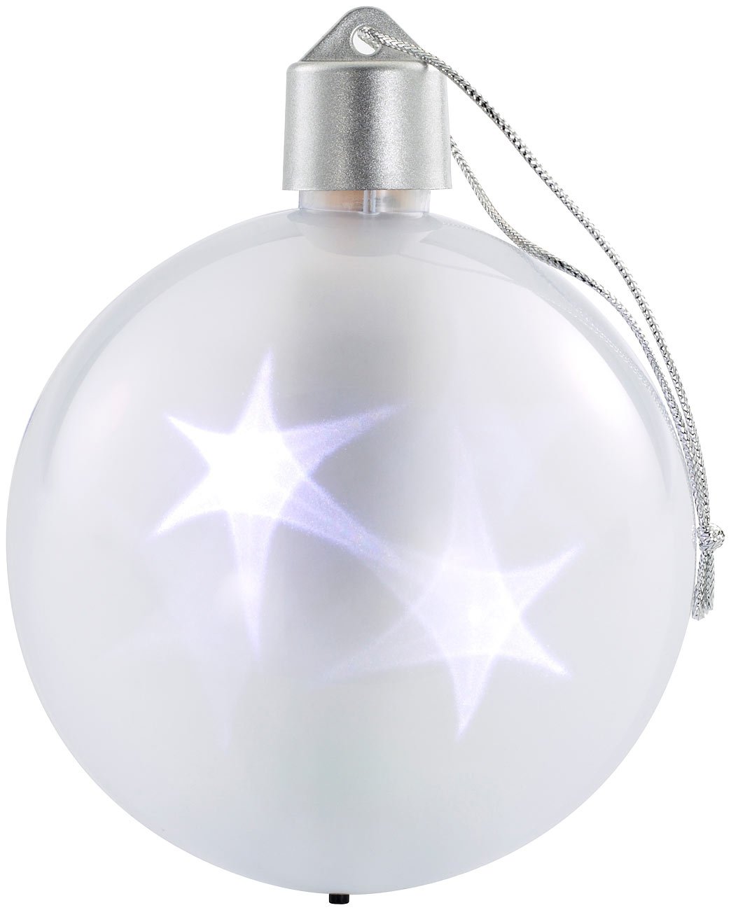 Lunartec Licht-Dekoration LED-Weihnachtskugeln 2er-Set weiß 3D
