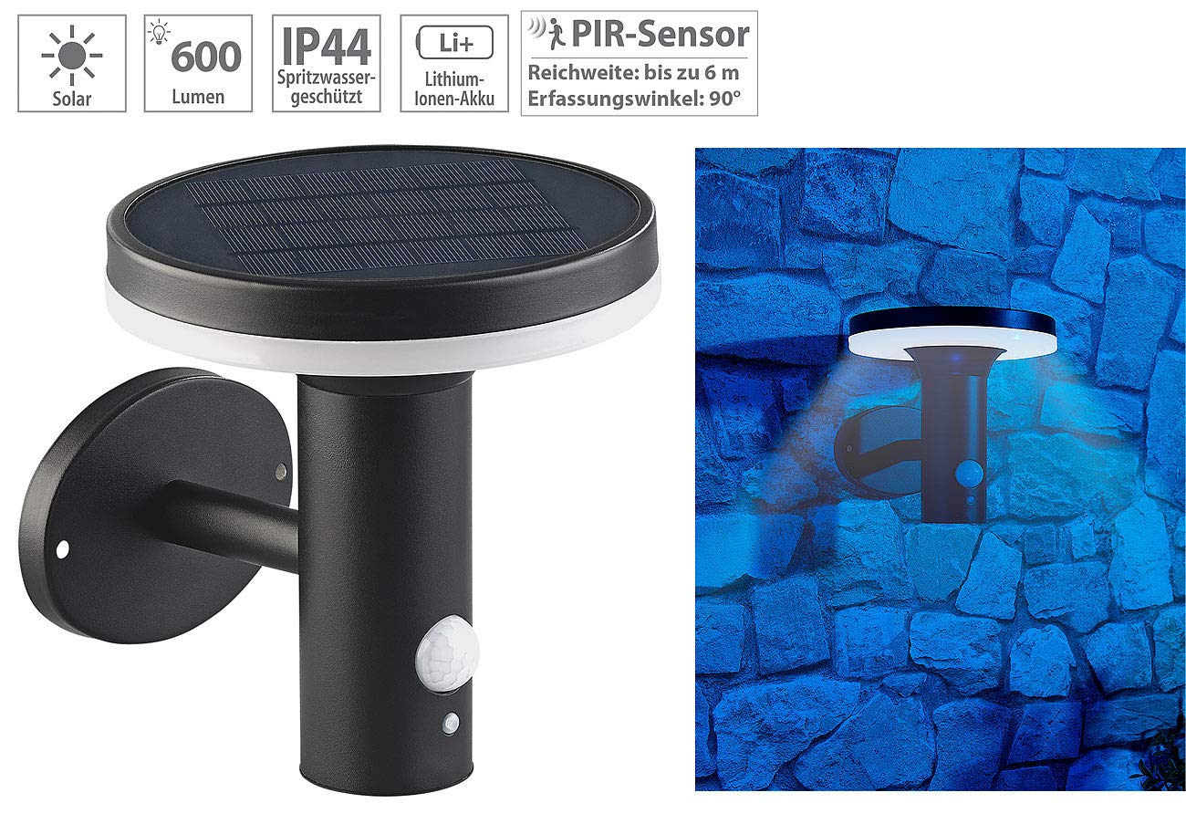 Lunartec Außenbeleuchtung WL-600.solar Wandleuchte 2er-Set