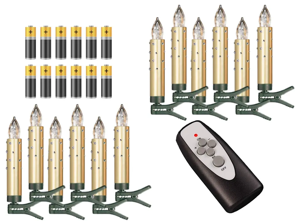Bonetti Wireless Christmas Candles Baumkerzen gold 12er-Set LED