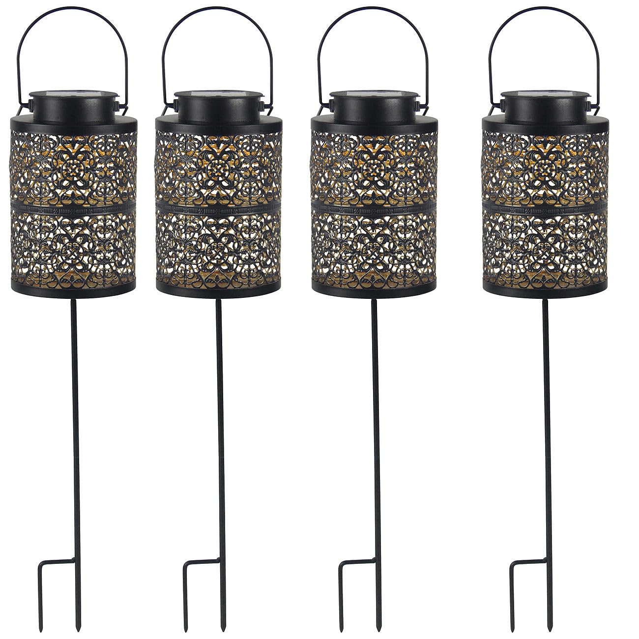 Lunartec Licht-Dekoration Solarlaterne 4er-Set warmweiß IP44