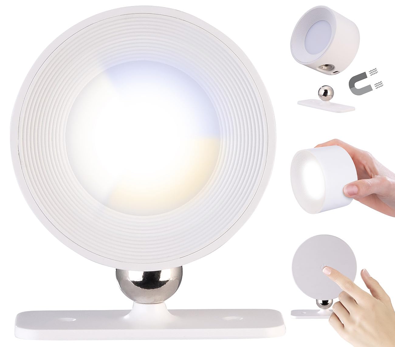 Lunartec Innenbeleuchtung CCT-Wandlampe 4er weiß 180lm dimmbar