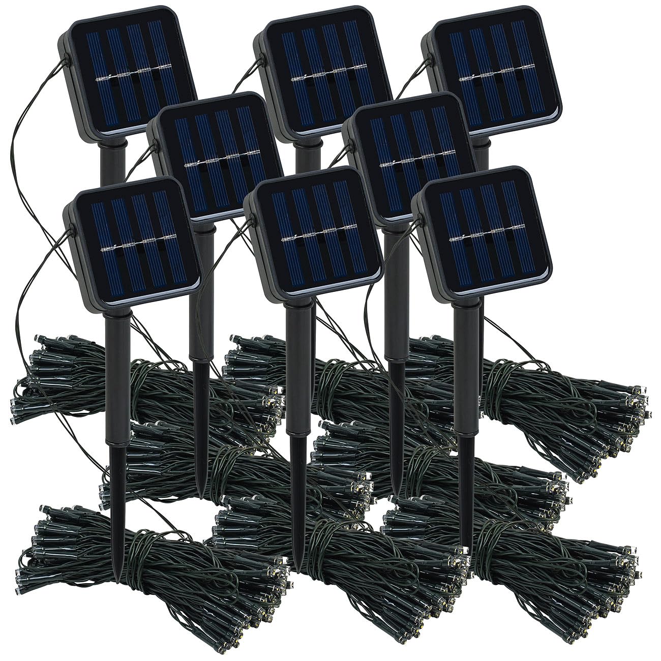 Lunartec Licht-Dekoration Solar-Lichterkette 8er-Set 12m warmweiß