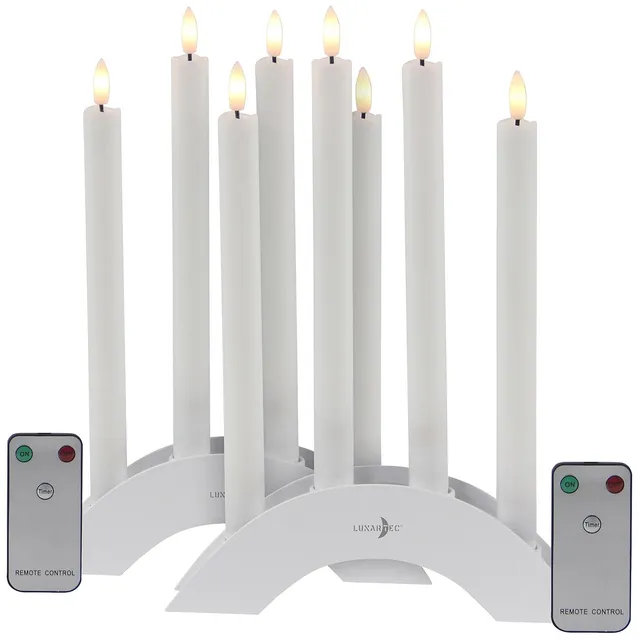 Lunartec Licht-Dekoration Kerzenbogen 8 LED-Stabkerzen warmweiß