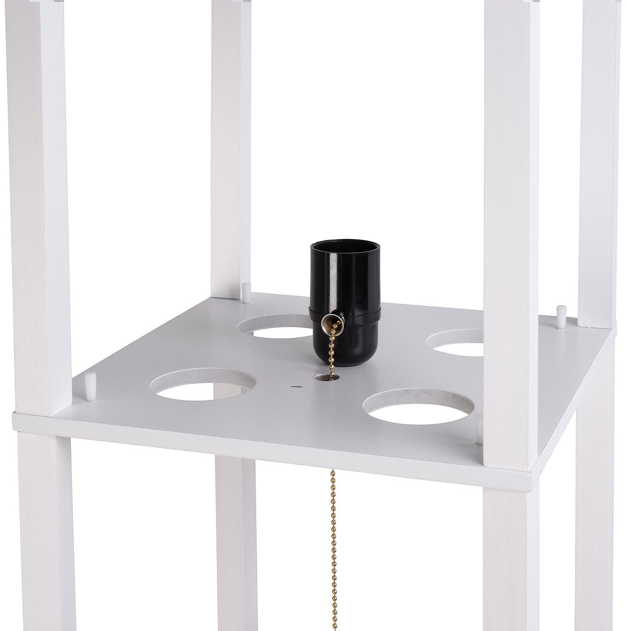 Lunartec Innenbeleuchtung Regal-Stehlampe Holz weiß E27 160 cm