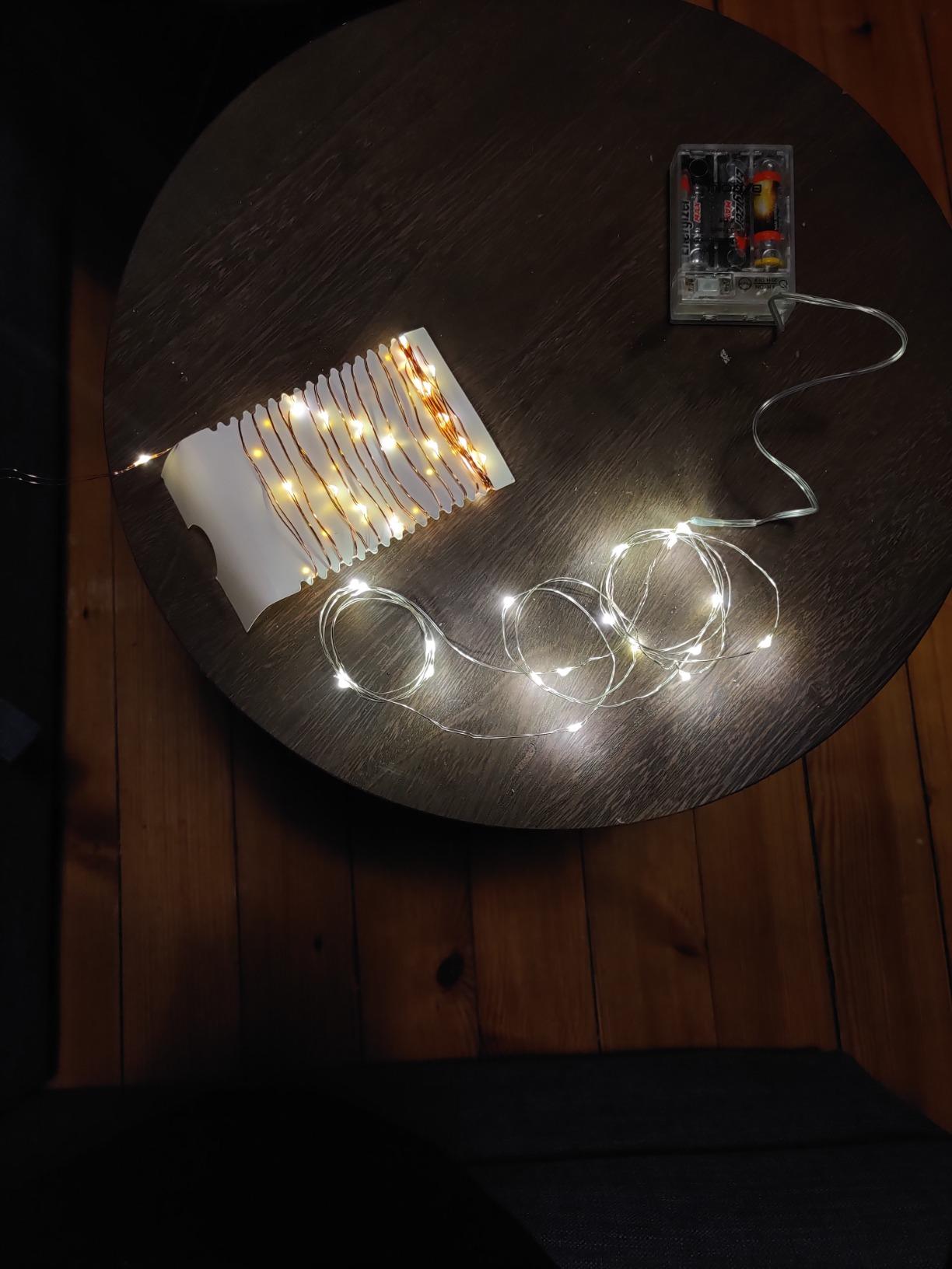 Bxroiu Lichterkette 20 LED warmweiß 2m 2er-Set Batterie
