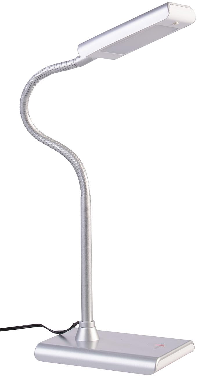 Lunartec Innenbeleuchtung LED-Tischleuchte 5W silbern Schwanenhals