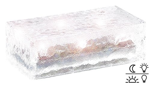 Lunartec Solar-Glasbaustein LED warmweiß 19,5 cm
