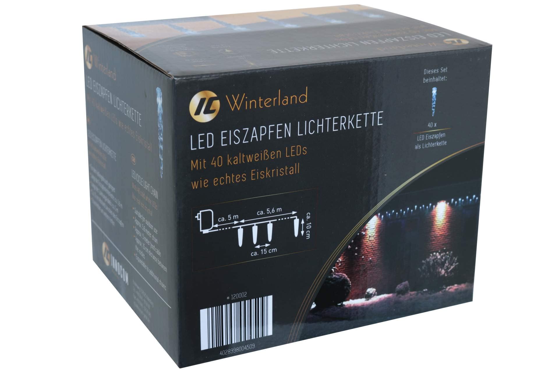 Bonetti LED Lichterketten 40-er Eiszapfen Lichterkette kaltweiß