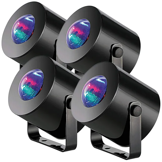 Lunartec Licht-Dekoration Mini Discolichter 4er-Set Batterie