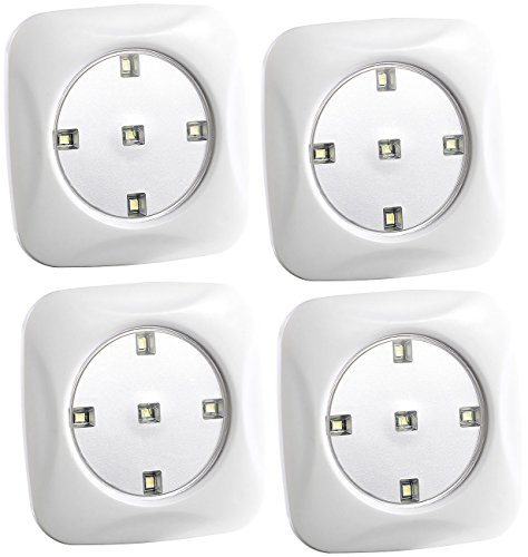 Lunartec FlexiLight LED-Spots 4er-Set batteriebetrieben mit Druckschalter