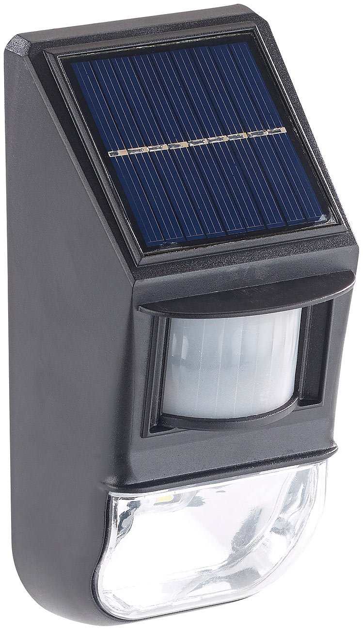 Lunartec Außenbeleuchtung Solar-Wandleuchte Bewegungsmelder 50 lm