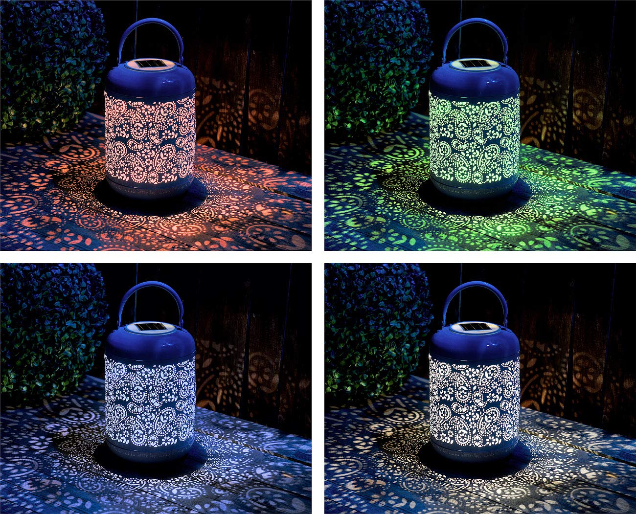 Lunartec Licht-Dekoration Solar-Laterne RGB Warmweiß IP44