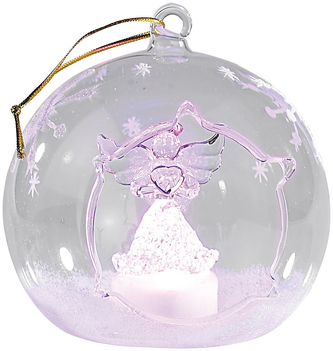 Lunartec Weihnachtskugeln LED-Glas 2er-Set Farbwechsel