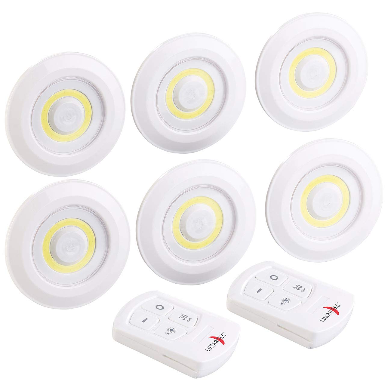 Lunartec Innenbeleuchtung COB-Unterbauleuchte 6er-Set mit Timer
