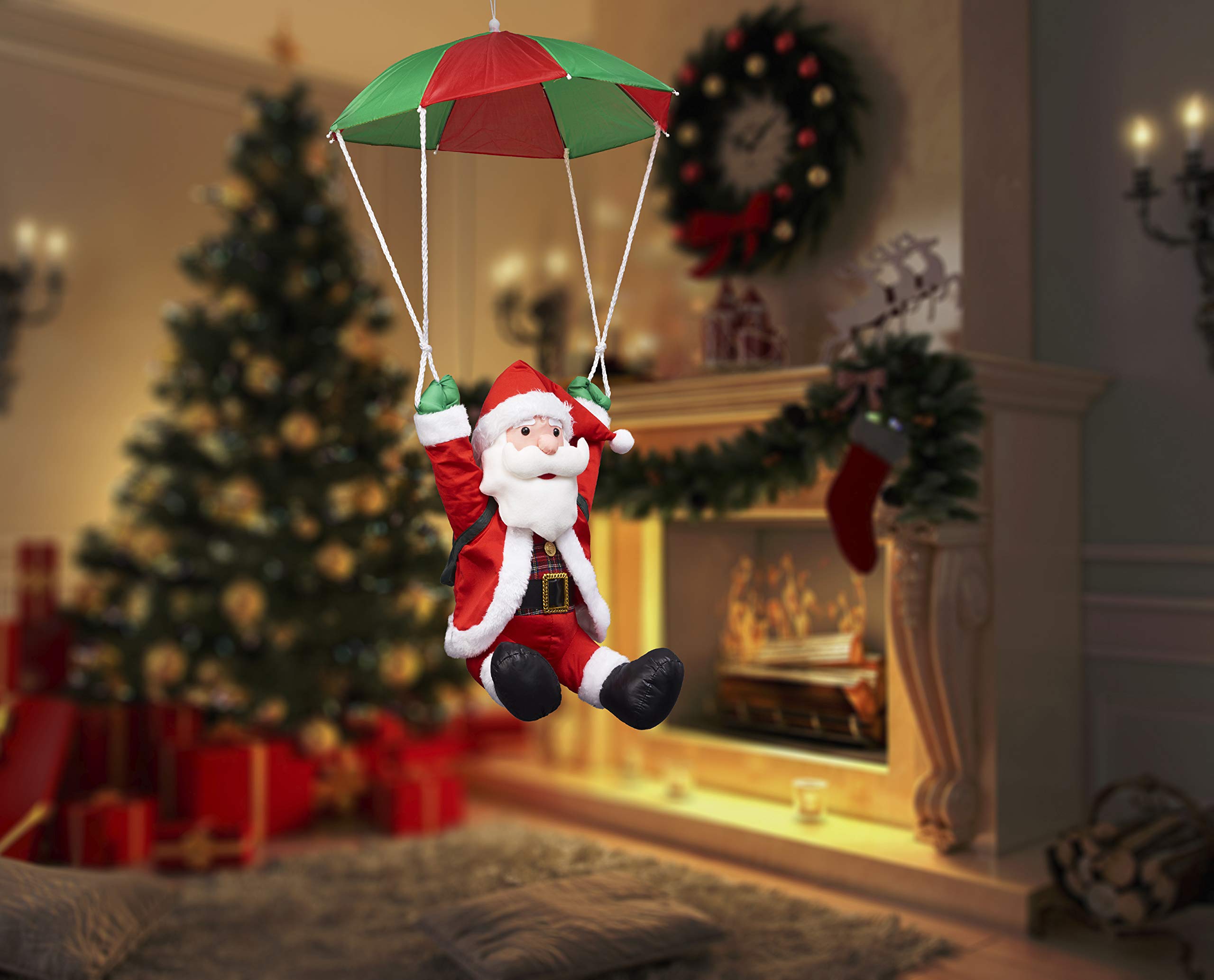 Bonetti Weihnachtsmann am Fallschirm 90cm Deko innen