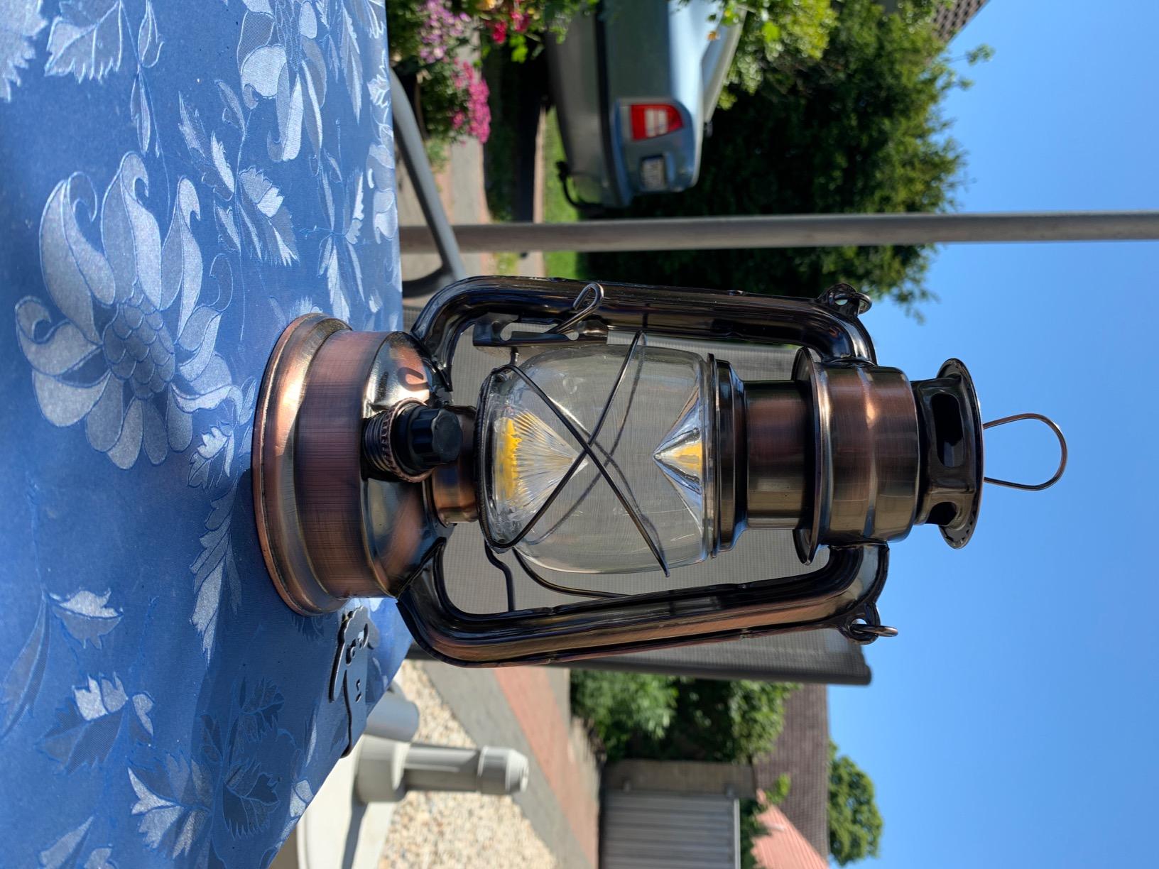 Lunartec Sturmlaterne LED Bronze warmweiß batteriebetrieben
