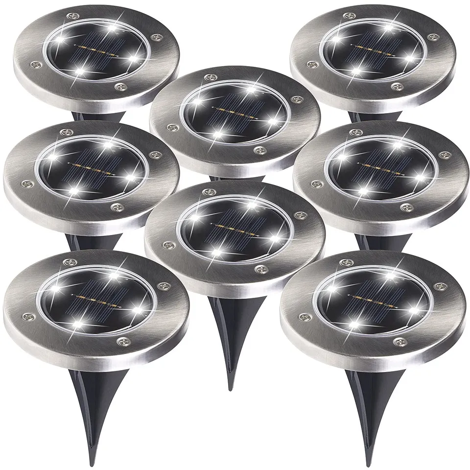 Lunartec Außenbeleuchtung Solar-Gartenstrahler tageslichtweiß IP44 8er-Set