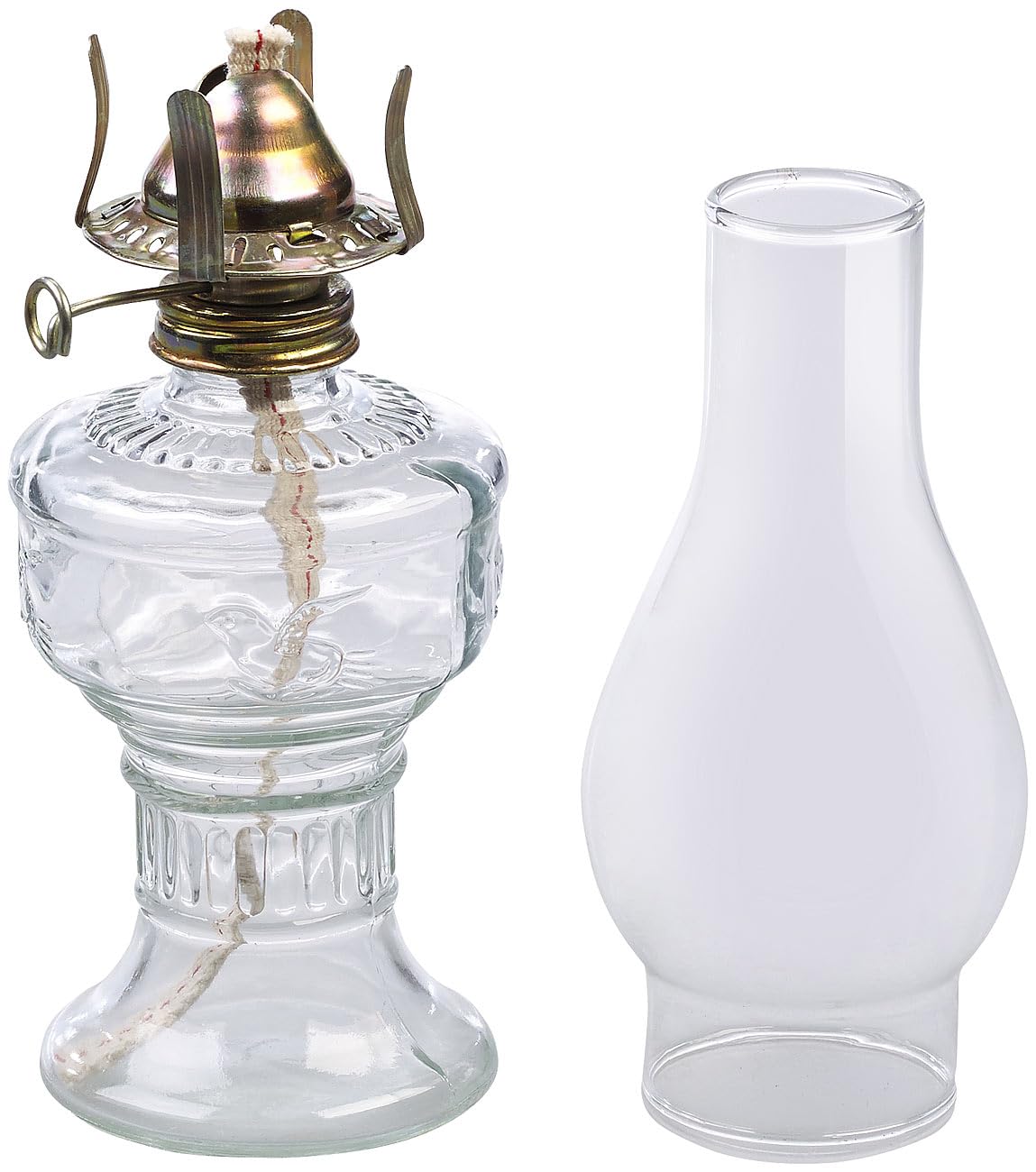 Lunartec Taschenlampen 2er Petroleum-Sturmlaterne 32 cm Glas