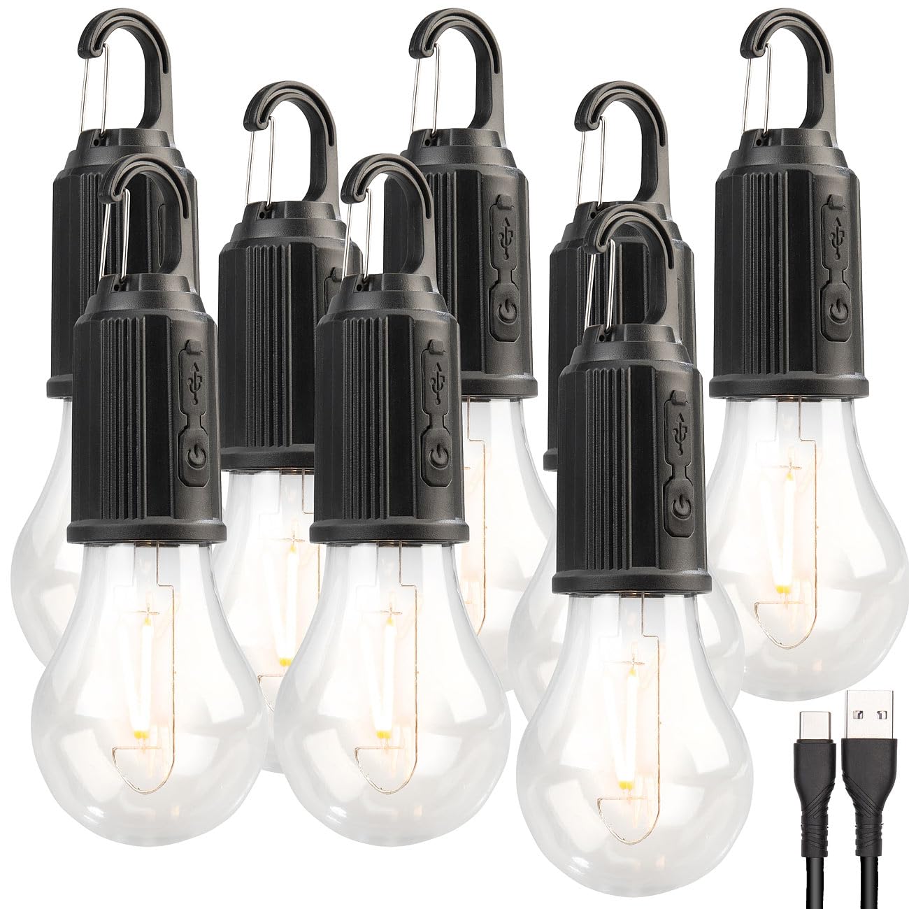 Lunartec LED-Akku-Glühbirne 8er-Set 120 Lumen USB