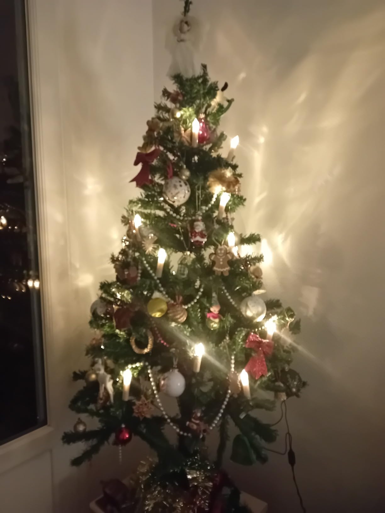 Lunartec LED-Weihnachtsbaum-Lichterkette 20 Kerzen warmweiß
